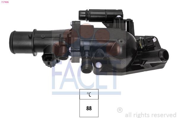 EPS 1.879.936 FACET Opening Temperature: 88°C, with seal Thermostat, coolant 7.7936 buy