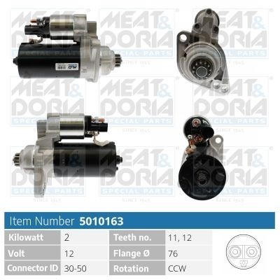 MEAT & DORIA 5010163 Starter motor 02Z-911-023-PX