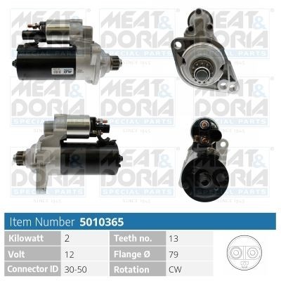 MEAT & DORIA 5010365 Starter motor 02Z 911 021 KX