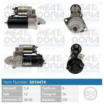 MEAT & DORIA 5010474 Starter motor 12411402990