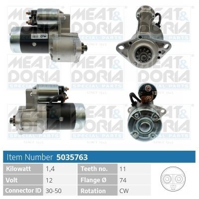 MEAT & DORIA 5035763 Starter motor 185086410
