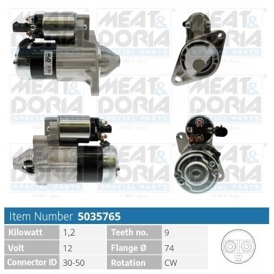 MEAT & DORIA 5035765 Starter motor 5033 067AB