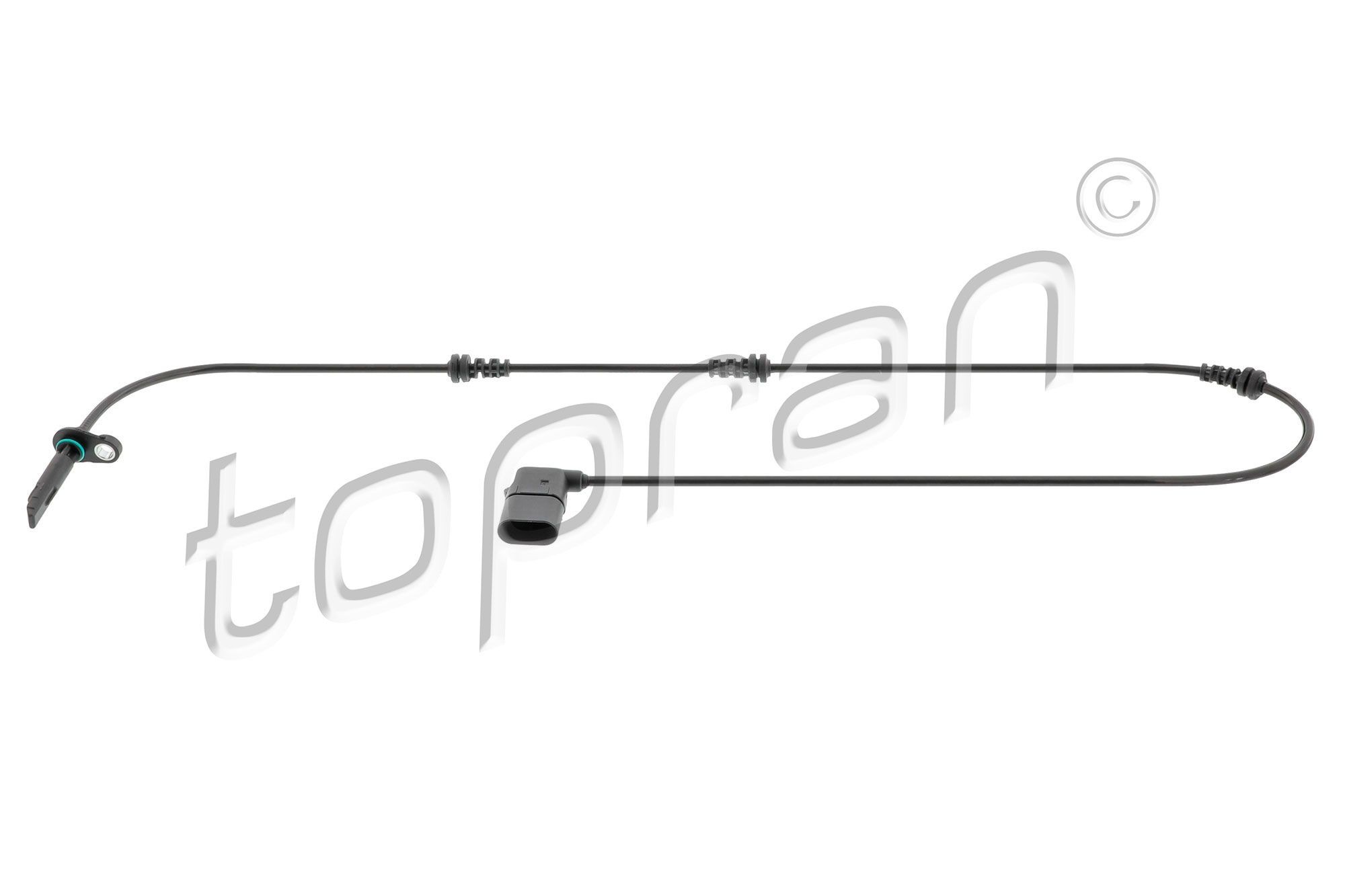 638 679 001 TOPRAN Front Axle Left, with cable, for vehicles with ABS, 2-pin connector, 1050mm, 955mm Length: 955mm, Total Length: 1050mm, Number of pins: 2-pin connector Sensor, wheel speed 638 679 buy