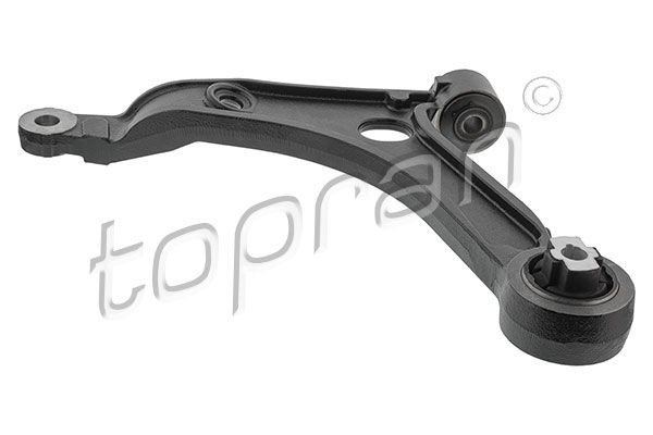 Suspension arm TOPRAN with rubber mount, without ball joint, Front Axle Left, Control Arm, Cast Steel, Black-painted, Cathodic Painting - 722 981