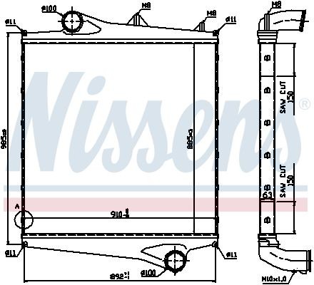 NISSENS 96961 Ladeluftkühler für VOLVO FE LKW in Original Qualität