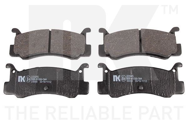 NK 223215 Brake pad set excl. wear warning contact, with anti-squeak plate, without accessories