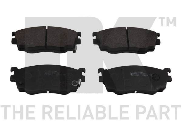 NK 223249 Brake pad set with acoustic wear warning, with anti-squeak plate, without accessories