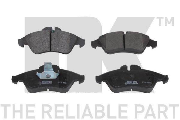 NK 223327 Brake pad set prepared for wear indicator, with anti-squeak plate, without accessories