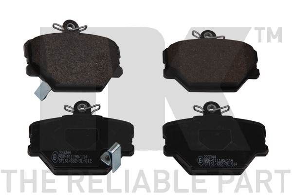 NK 223344 Brake pad set with acoustic wear warning, with anti-squeak plate, without accessories