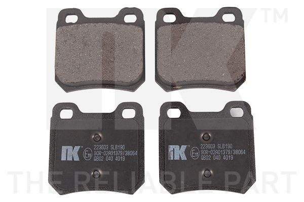 NK 223603 Brake pad set excl. wear warning contact, with anti-squeak plate, without accessories
