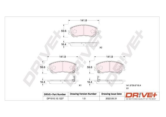 Dr!ve+ DP1010.10.1227 Brake pad set 410604EA0A
