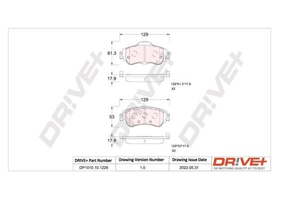 Dr!ve+ DP1010.10.1228 Brake pad set 1611840080