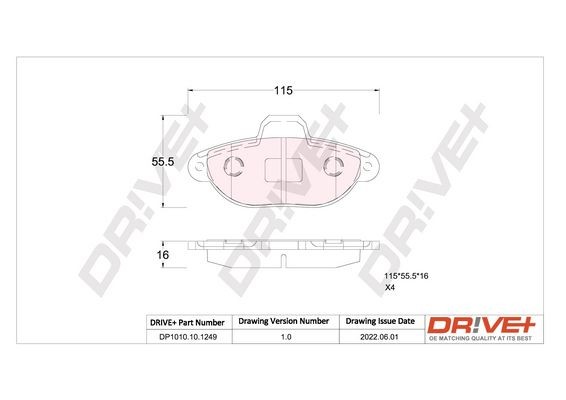 Dr!ve+ DP1010.10.1249 Brake pad set ME9S5J2-K021BB