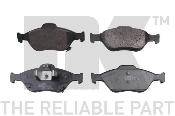 NK 224581 Brake pad set with acoustic wear warning, with anti-squeak plate, without accessories