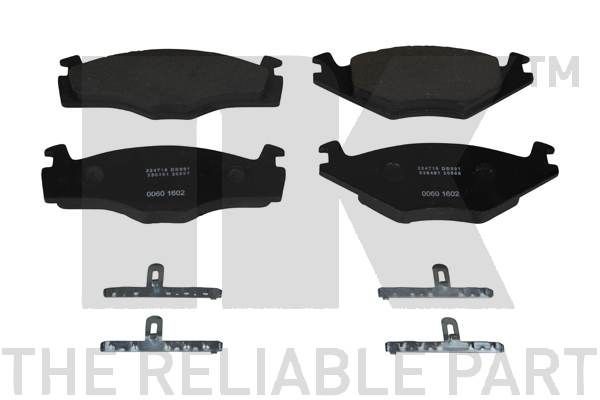 NK 224716 Brake pad set excl. wear warning contact, with accessories