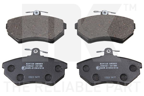 NK 224725 Brake pad set excl. wear warning contact, without accessories