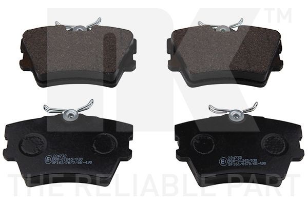 NK 224732 Brake pad set excl. wear warning contact, with anti-squeak plate, without accessories