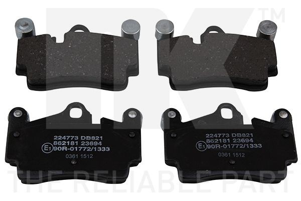 NK 224773 Brake pad set excl. wear warning contact, with anti-squeak plate, without accessories