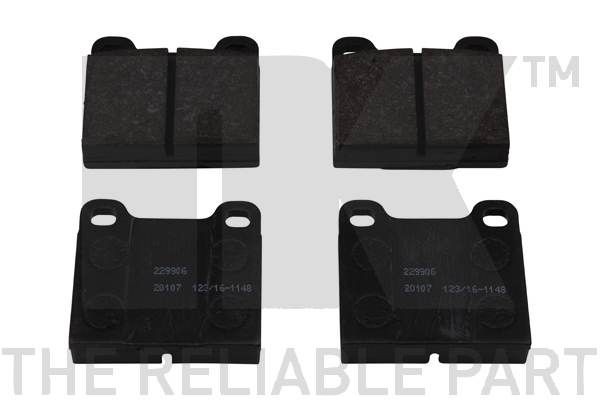 NK 229906 Brake pad set excl. wear warning contact, with anti-squeak plate, without accessories