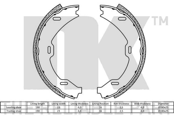 NK Parking brake pads 2733714 suitable for MERCEDES-BENZ S-Class