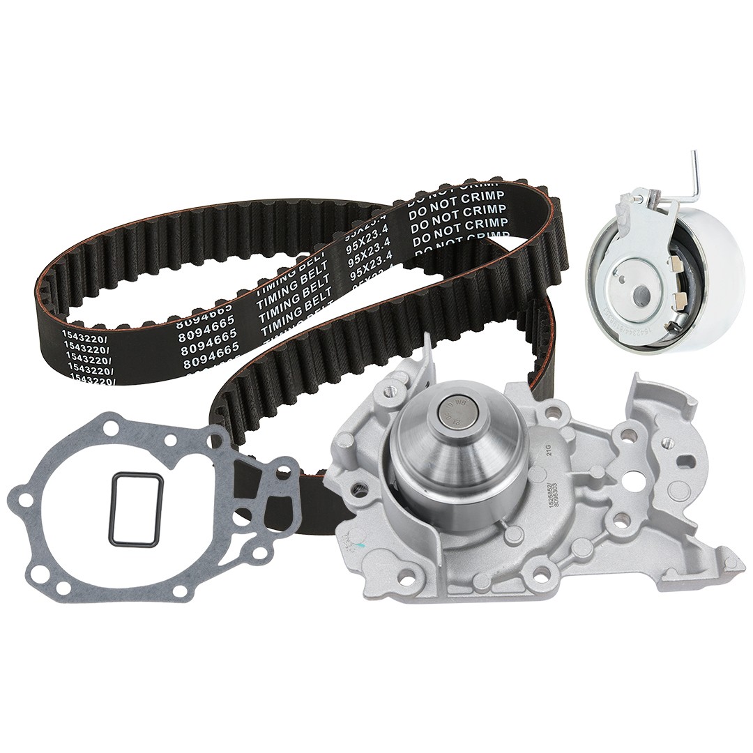 RIDEX 3096W0519 Water pump and timing belt kit without screw set, Number of Teeth: 95, Width 1: 23,4 mm, for timing belt drive