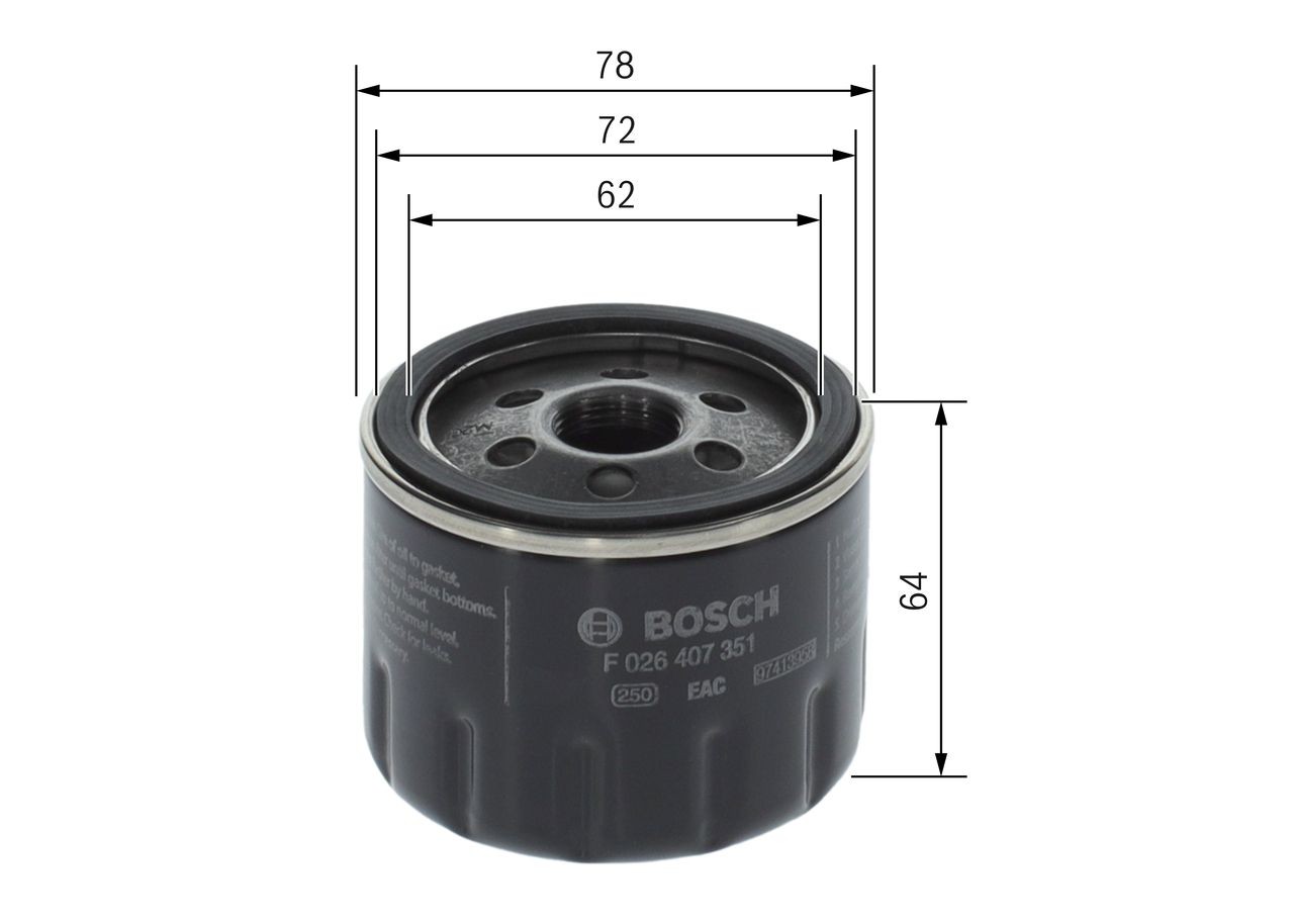 OEM-quality BOSCH F 026 407 351 Engine oil filter