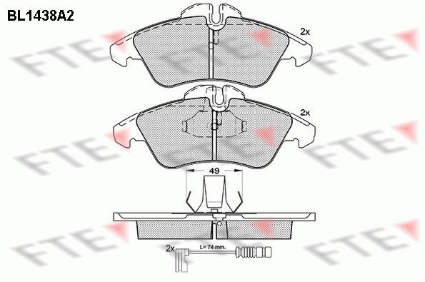 9010187 FTE Brake pad set MERCEDES-BENZ Front Axle, incl. wear warning contact