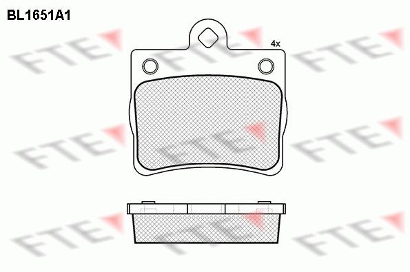 BL1651A1 FTE Rear Axle Height: 63,4mm, Width: 64mm, Thickness: 15,8mm Brake pads 9010268 buy