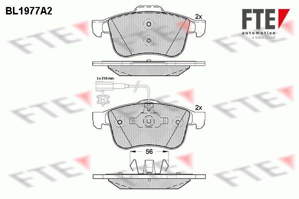 Brake pads FTE Front Axle, incl. wear warning contact - 9010567