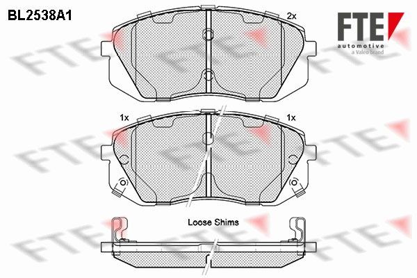 9010790 FTE Brake pad set MINI Front Axle, incl. wear warning contact