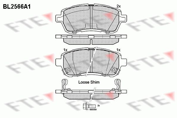Ford FIESTA Set of brake pads 20093983 FTE 9010817 online buy