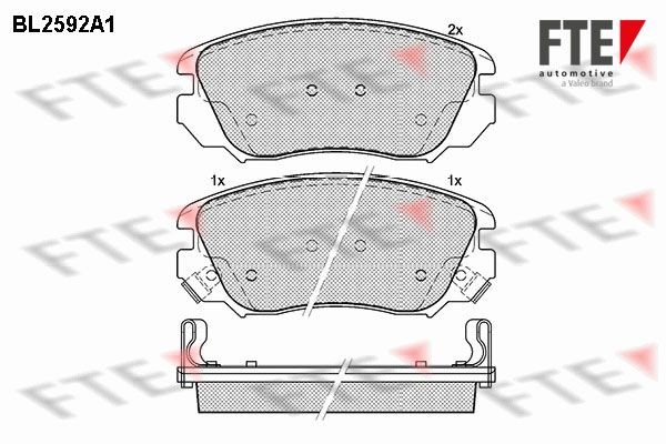9010843 FTE Brake pad set SAAB Front Axle, incl. wear warning contact