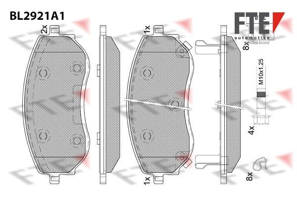 9011164 FTE Brake pad set NISSAN Front Axle, incl. wear warning contact