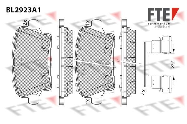 Original 9011166 FTE Set of brake pads OPEL