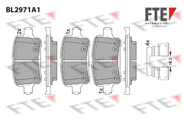 9011216 FTE Brake pad set OPEL Rear Axle, incl. wear warning contact