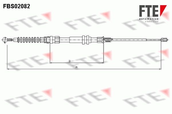FBS02082 FTE 9250082 Hand brake cable 2K0609721F