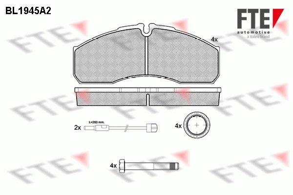 BL1945A2 FTE Front Axle, Rear Axle, incl. wear warning contact Height: 67,9mm, Width: 165mm, Thickness: 20mm Brake pads 9500012 buy