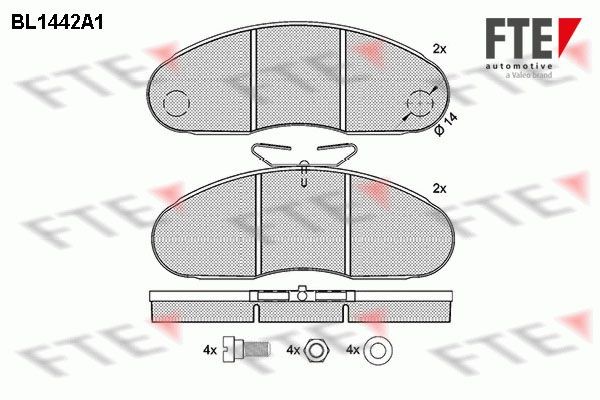 BL1442A1 FTE Front Axle, Rear Axle Height: 62,1mm, Width: 167mm, Thickness: 17mm Brake pads 9500014 buy