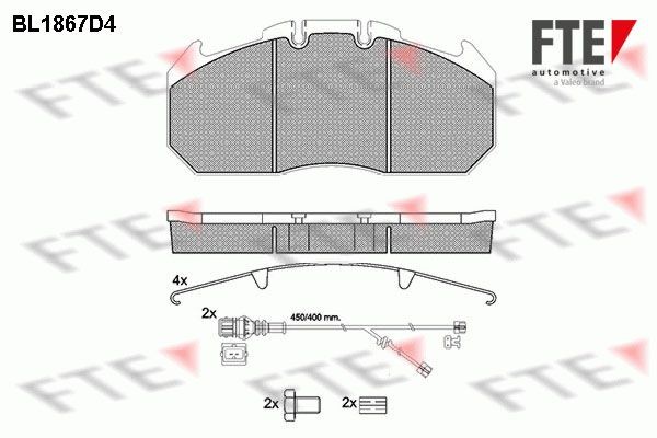 BL1867D4 FTE Front Axle, Rear Axle, incl. wear warning contact Height: 118mm, Width: 249mm, Thickness: 30,3mm Brake pads 9500055 buy