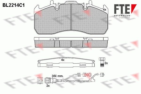 BL2214C1 FTE Front Axle, Rear Axle, incl. wear warning contact Height: 99,2mm, Width: 216mm, Thickness: 29,2mm Brake pads 9500074 buy