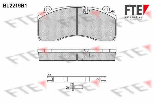 BL2219B1 FTE Front Axle, Rear Axle Height: 93,1mm, Width: 210mm, Thickness: 30mm Brake pads 9500075 buy