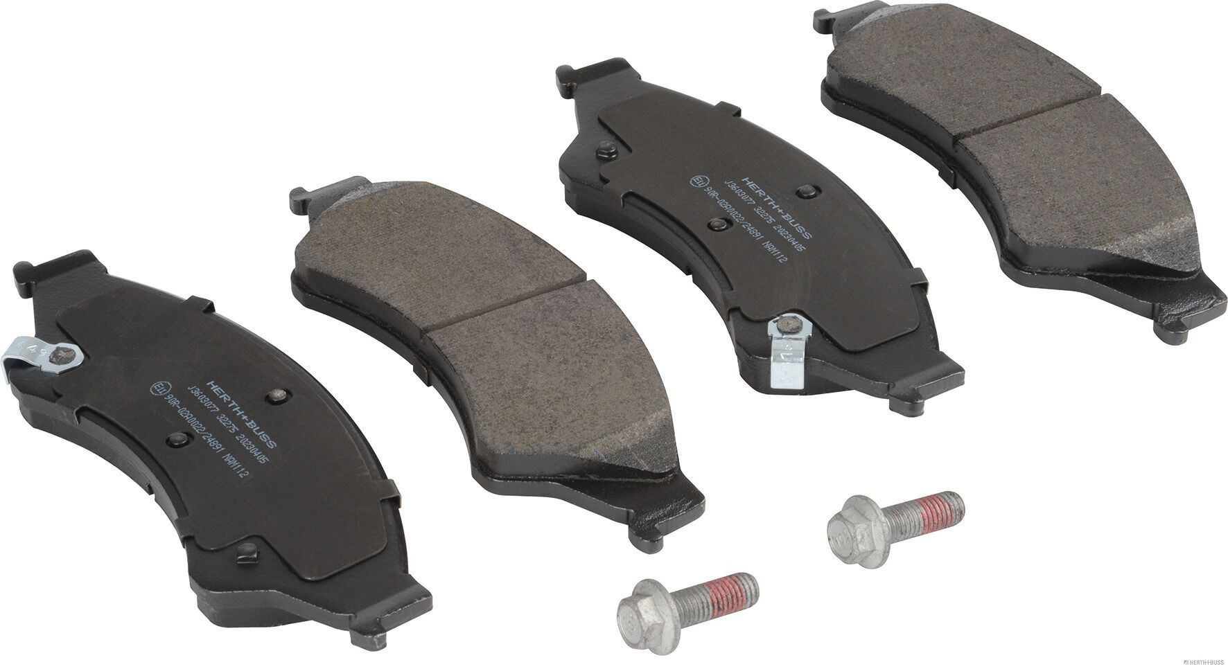 HERTH+BUSS JAKOPARTS J3603077 Brake pad set with acoustic wear warning, with brake caliper screws