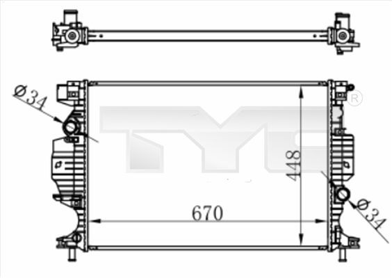 TYC 710-0060 Engine radiator DG938005CD