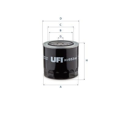 Original 23.653.00 UFI Oil filters HYUNDAI