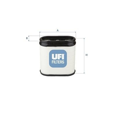 UFI 282,6mm, 253mm, Filter Insert Height: 282,6mm Engine air filter 27.G86.00 buy