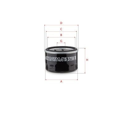 SOFIMA S3759R Oil filter 16510-84MA0