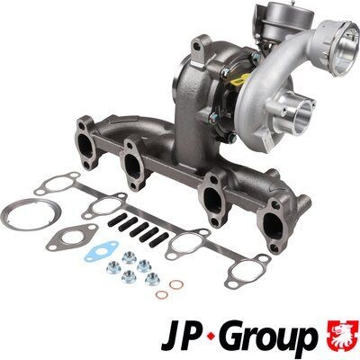 1117412500 JP GROUP Turbocharger PORSCHE Exhaust Turbocharger, VTG turbocharger, with gaskets/seals
