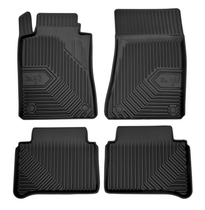 77408104 FROGUM Floor mats MERCEDES-BENZ Rubber, Front and Rear, Quantity: 4, black, Tailored