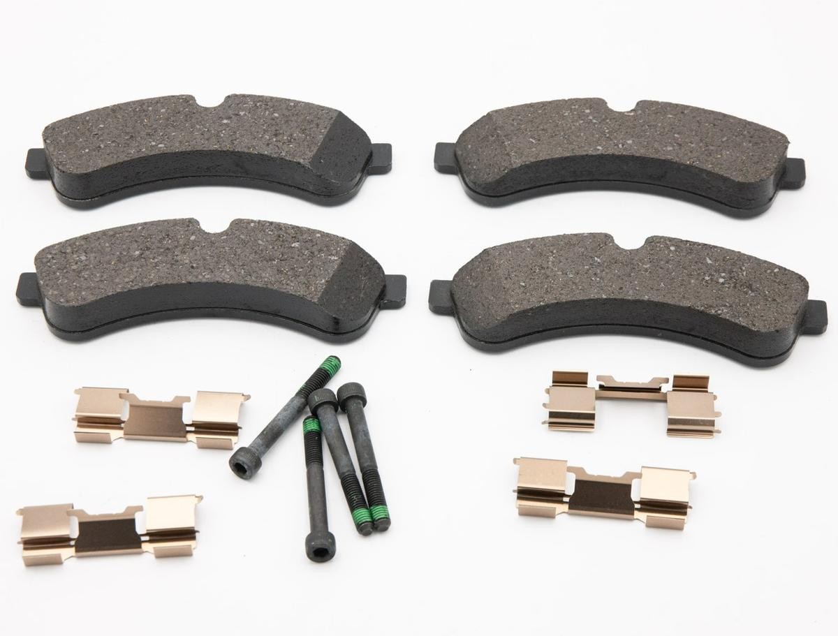 Brake pad kit IVECO prepared for wear indicator, excl. wear warning contact, with brake caliper screws, with accessories - 42555633