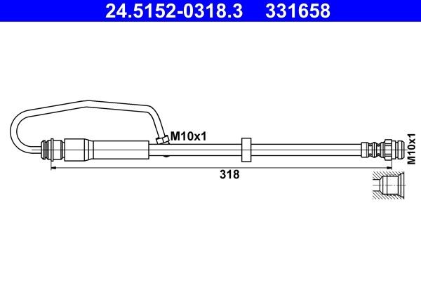 Audi A4 Flexible brake hose 20263365 ATE 24.5152-0318.3 online buy